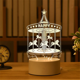 Lampa s 3D iluzí KOLOTOČ MN9709