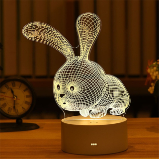 Lampa s 3D iluzí KRÁLÍČEK MN9704
