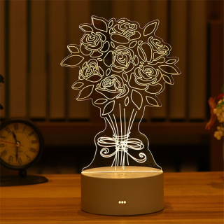 Lampa s 3D iluzí KYTICE RŮŽÍ MN9708