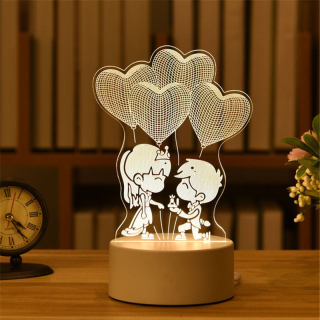Lampa s 3D iluzí ZAMILOVANÝ PÁR MN9710