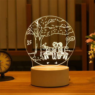 Lampa s 3D iluzí ZAMILOVANÝ PÁR MN9718