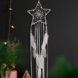 Lapač snů BÍLÁ HVĚZDA vel. 60cm MN7029